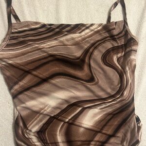 Brown Swirl Pattern Women's Top